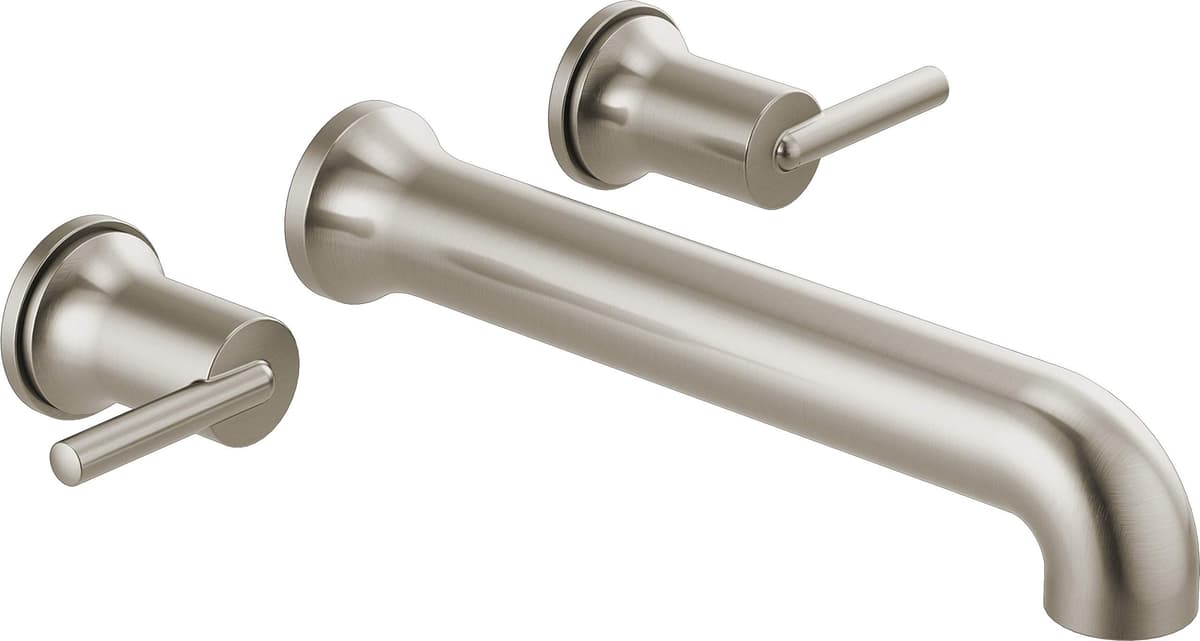 Delta Wall Mount T5759-SSWL - Llave de Pared 3 Agujeros para Lavabo/Bidé, Níquel Cepillado