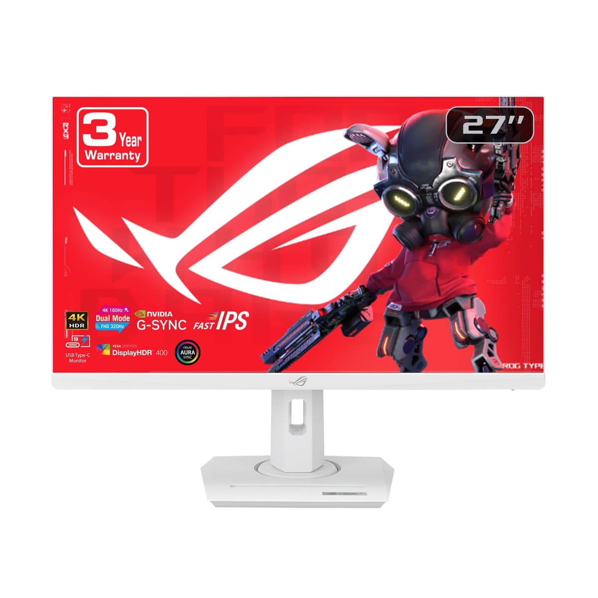 ASUS ROG Strix 27” 4K HDR USB-C Monitor Gaming (XG27UCG-W) - Dual Mode 4K160Hz / FHD320Hz