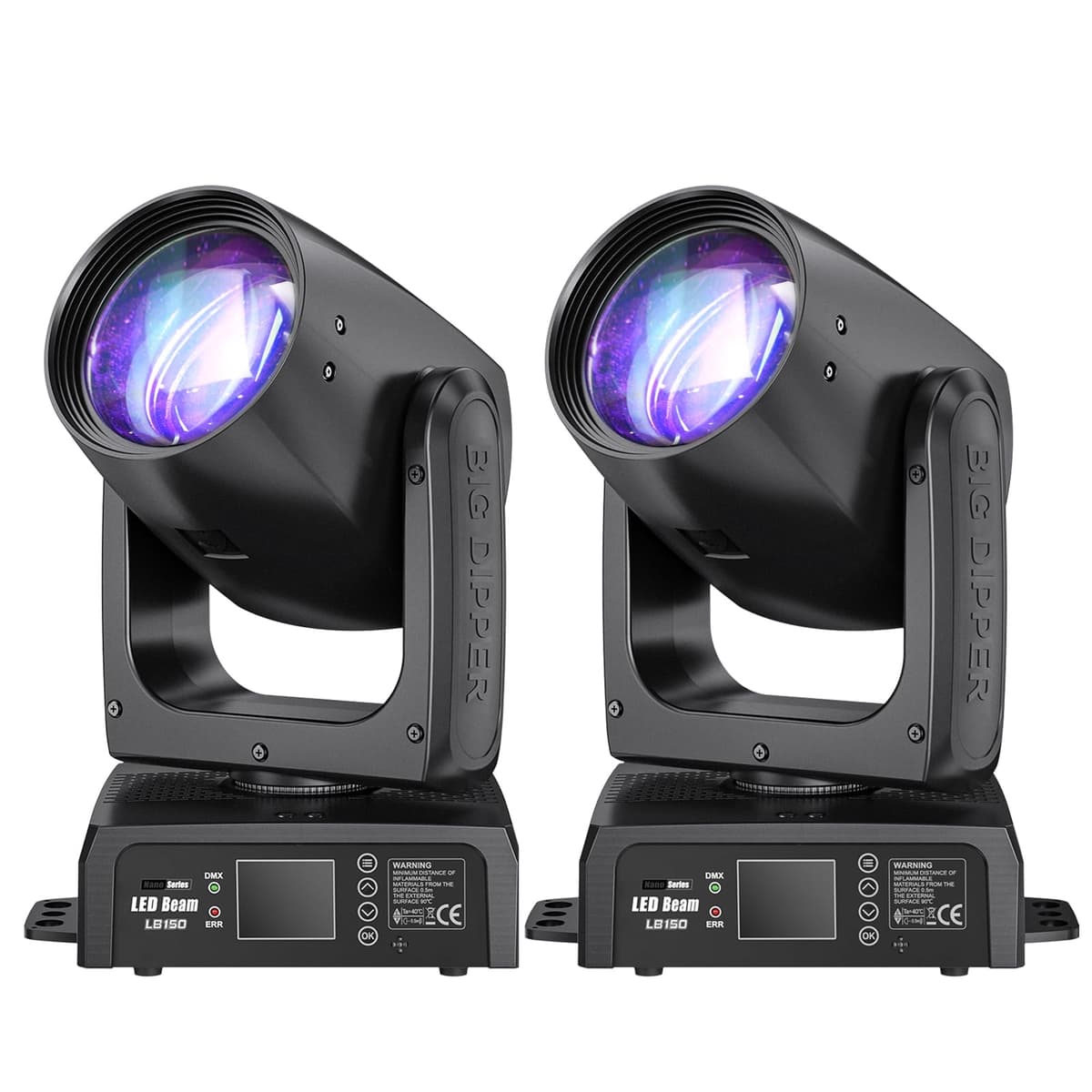 Big Dipper 150W Moving Head Beam Light DJ, 12 Gobos y 12 Colores RGBW con modos DMX512/Sound-Active/Auto/Master-Slave (LB150) LM0740D