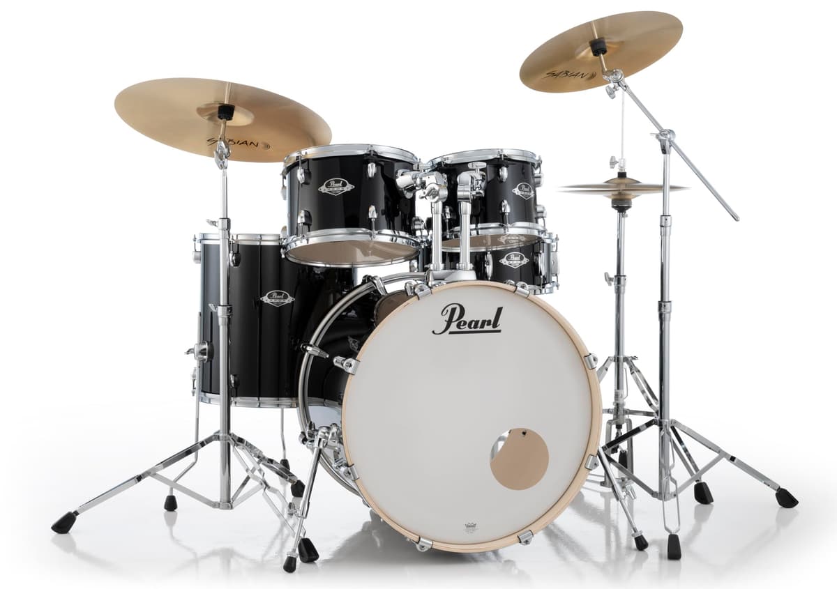 Pearl Export Batería de 5 cuerpos Jet Black con hardware (platillos vendidos por separado) (EXX725N) EXX725N/C31