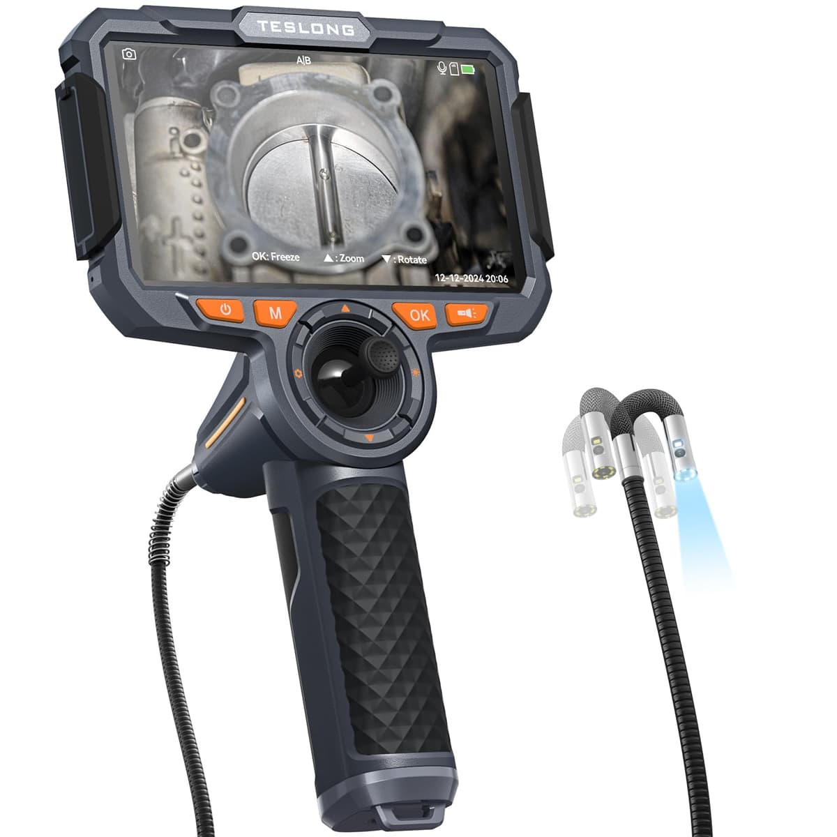 Teslong TF600 Borescope articulable 360° con monitor 6", cámara HD, 32GB, batería 6000mAh TF600D65DL1.55