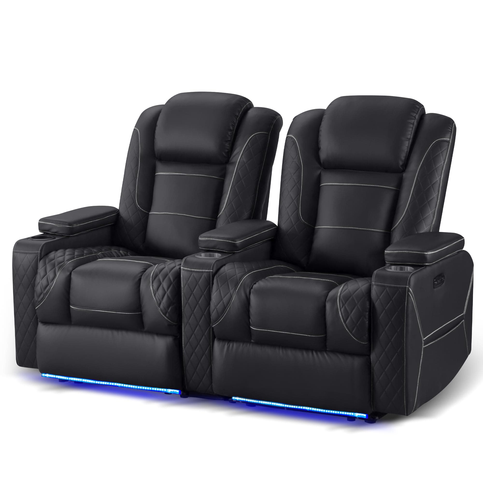 TUNYI Home Theater Recliner Chair - Power Recliner (Black, 2 Seat) TUNYIHST02