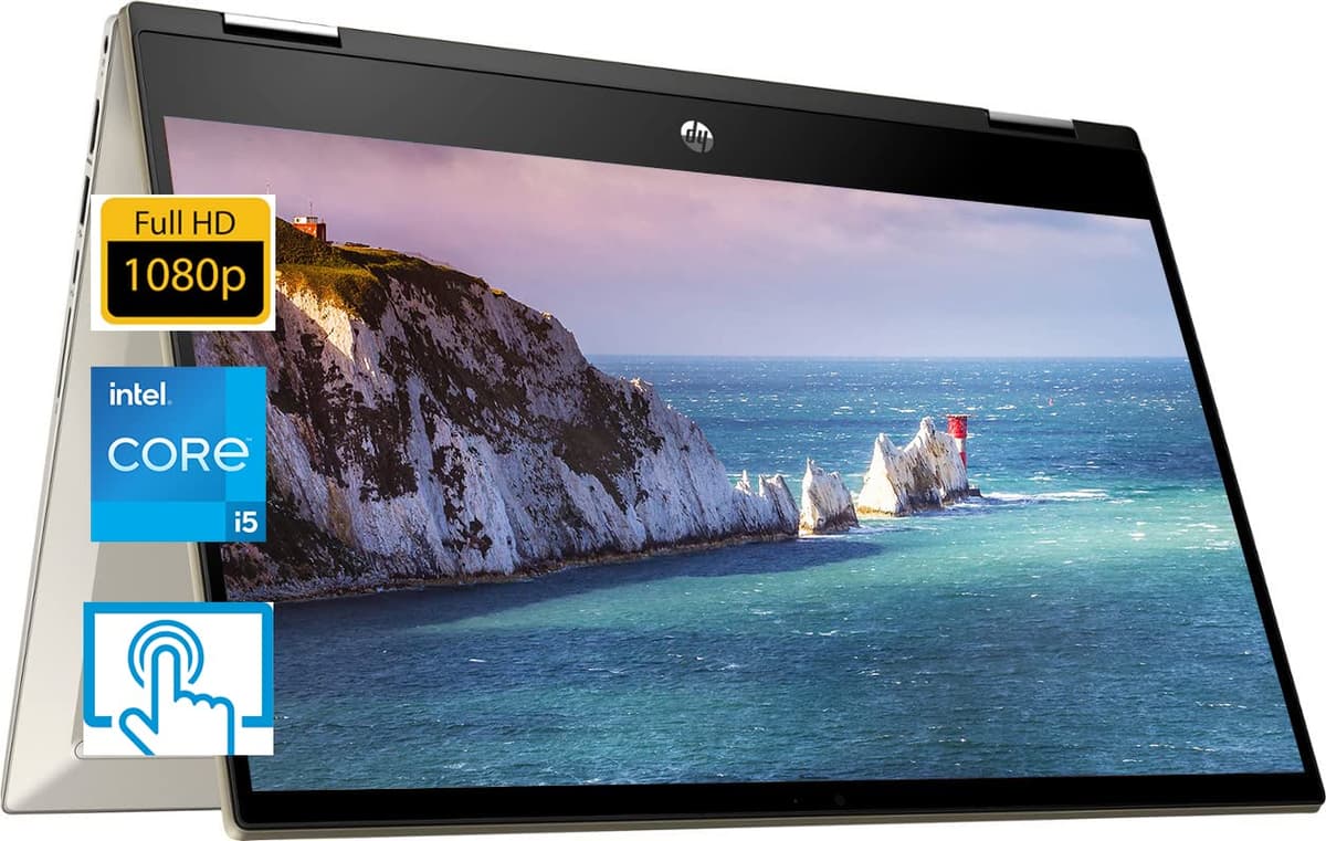 HP Pavilion x360 Laptop 14" Pantalla Táctil 2 en 1 Convertible, Intel Core i5-1135G7 (Mejor que i7-1065G7), 16GB RAM, 1TB PCIe SSD, Intel Iris Xe Graphics, Webcam, Windows 11 Plata con Accesorios GM, Plata Natural