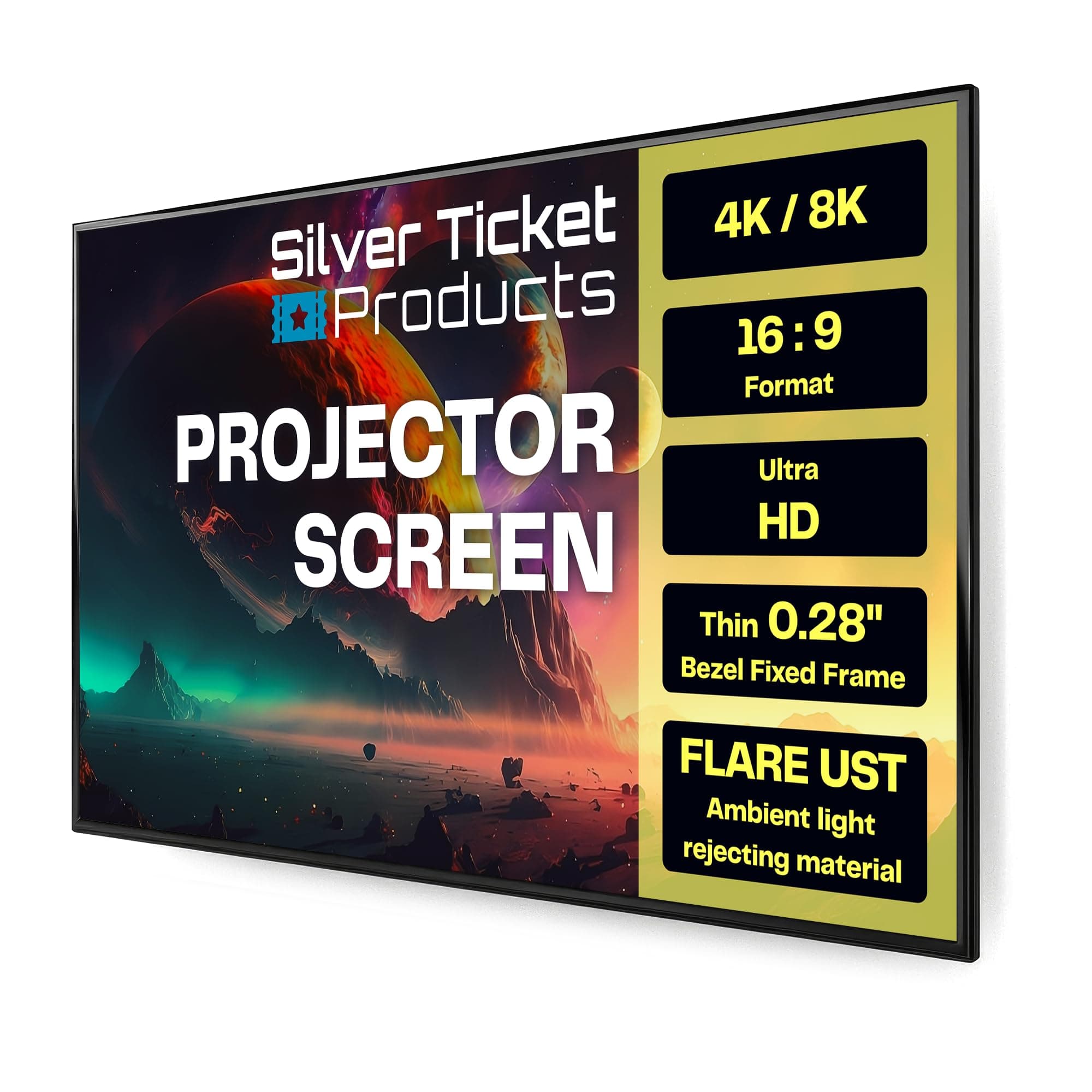 Silver Ticket S7 Series 120" UST Flare - Pantalla Fija Bisel Delicado 16:9 S7-169120-FLARE