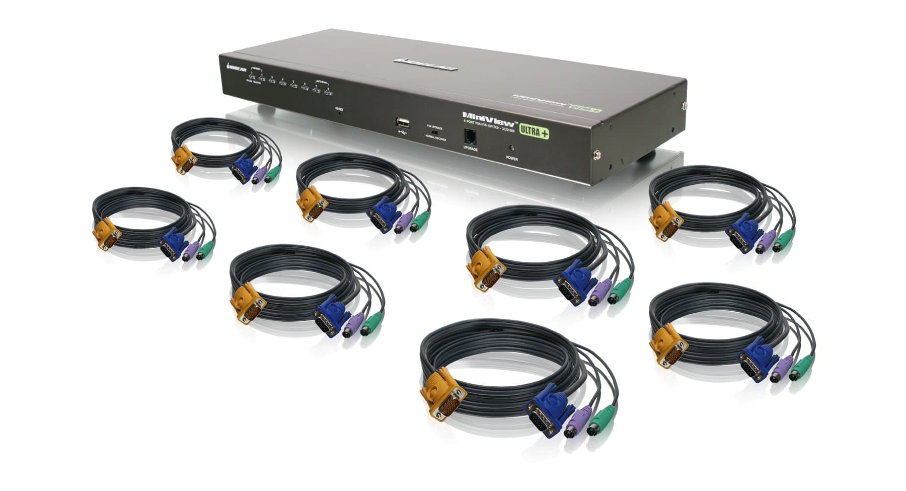 IOGEAR GCS1808KITP KVMP 8 Puertos Combo USB/PS2 VGA con Cables KVM