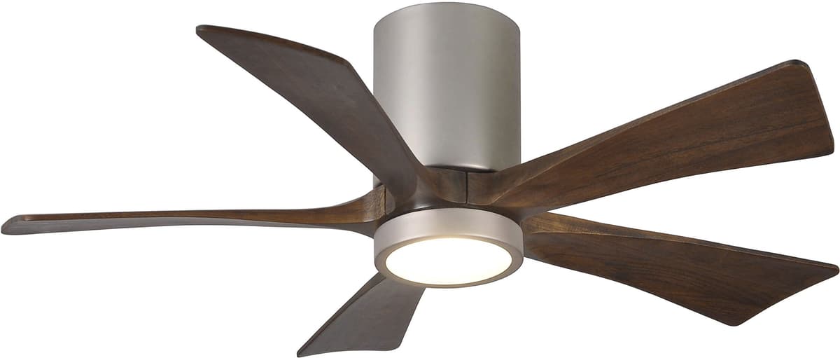 Matthews Irene 42" Hugger con luz LED, motor DC silencioso y control remoto y de pared - Níquel Cepillado IR5HLK-BN-WA-42