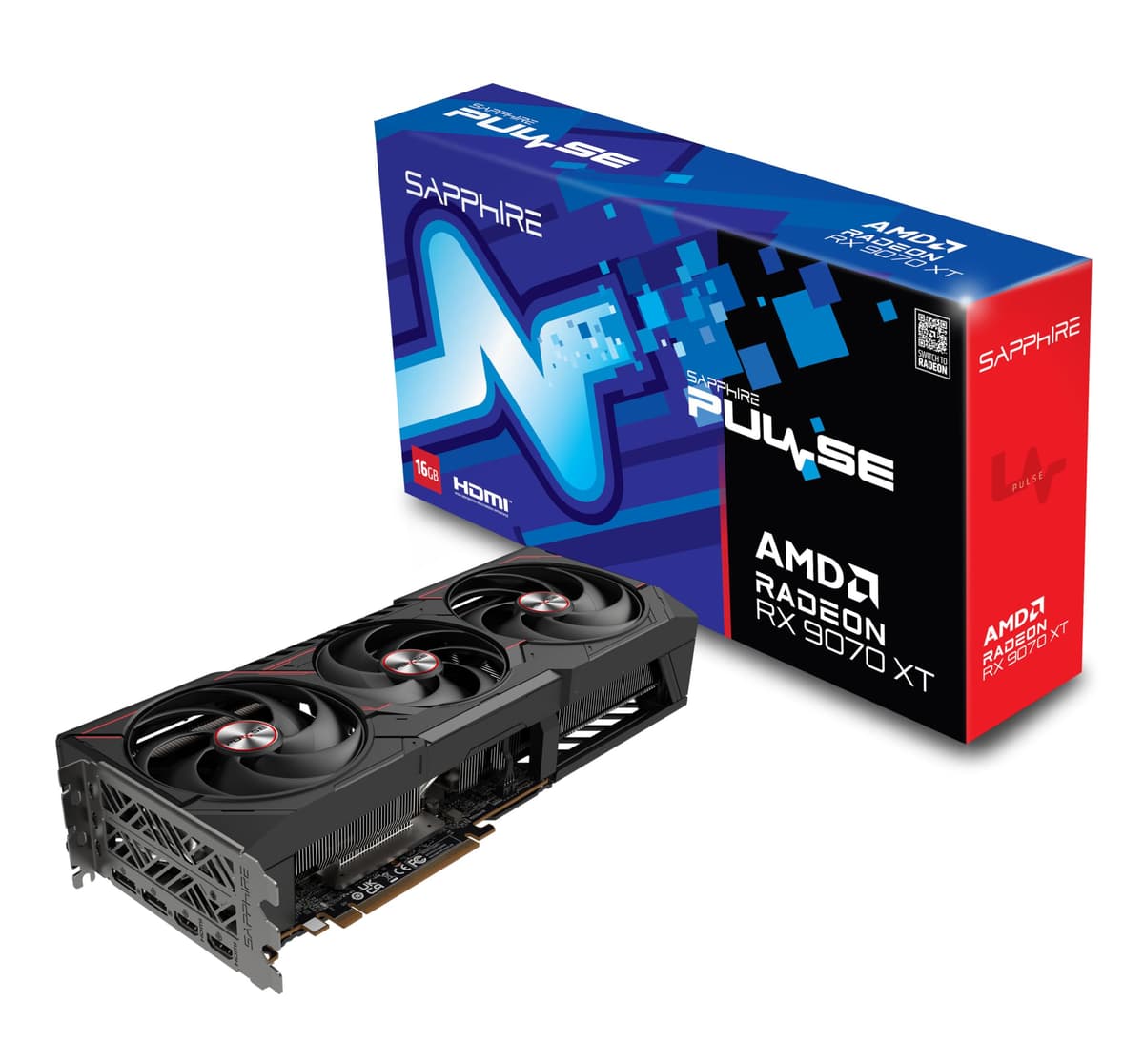 Sapphire 11348-03-20G Pulse AMD Radeon RX 9070 XT Tarjeta de Video Gaming con 16GB GDDR6, AMD RDNA 4