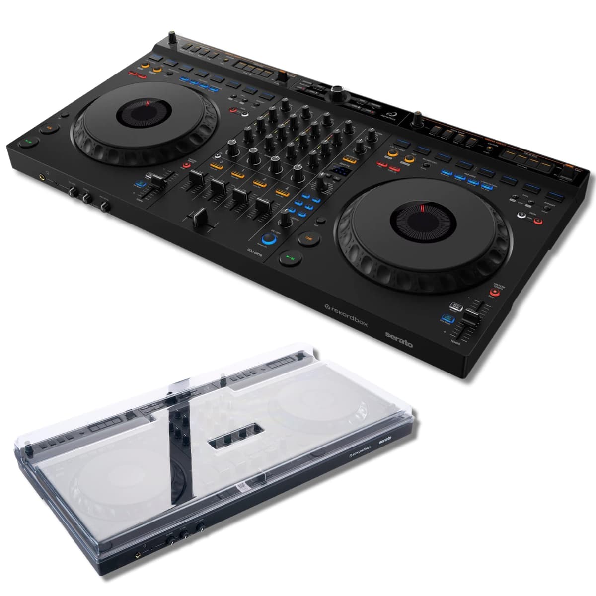 StreamEye AlphaTheta DDJ-GRV6 Controlador DJ 4 Canales con Cubierta Protectora Decksaver