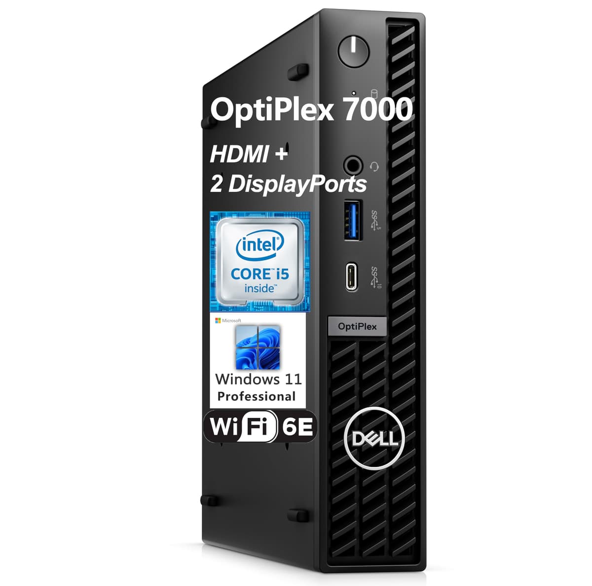 Dell OptiPlex 7000 Mini Desktop - Intel i5-12400T, 64GB DDR4, 2TB PCIe SSD, Wi-Fi 6E, Windows 11 Pro OptiPlex 7000 MFF