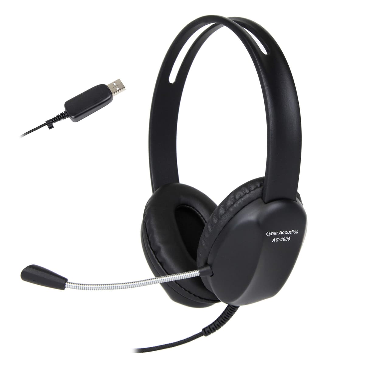 Cyber Acoustics Auriculares USB-A con micrófono AC-4006-80 - Paquete de 80