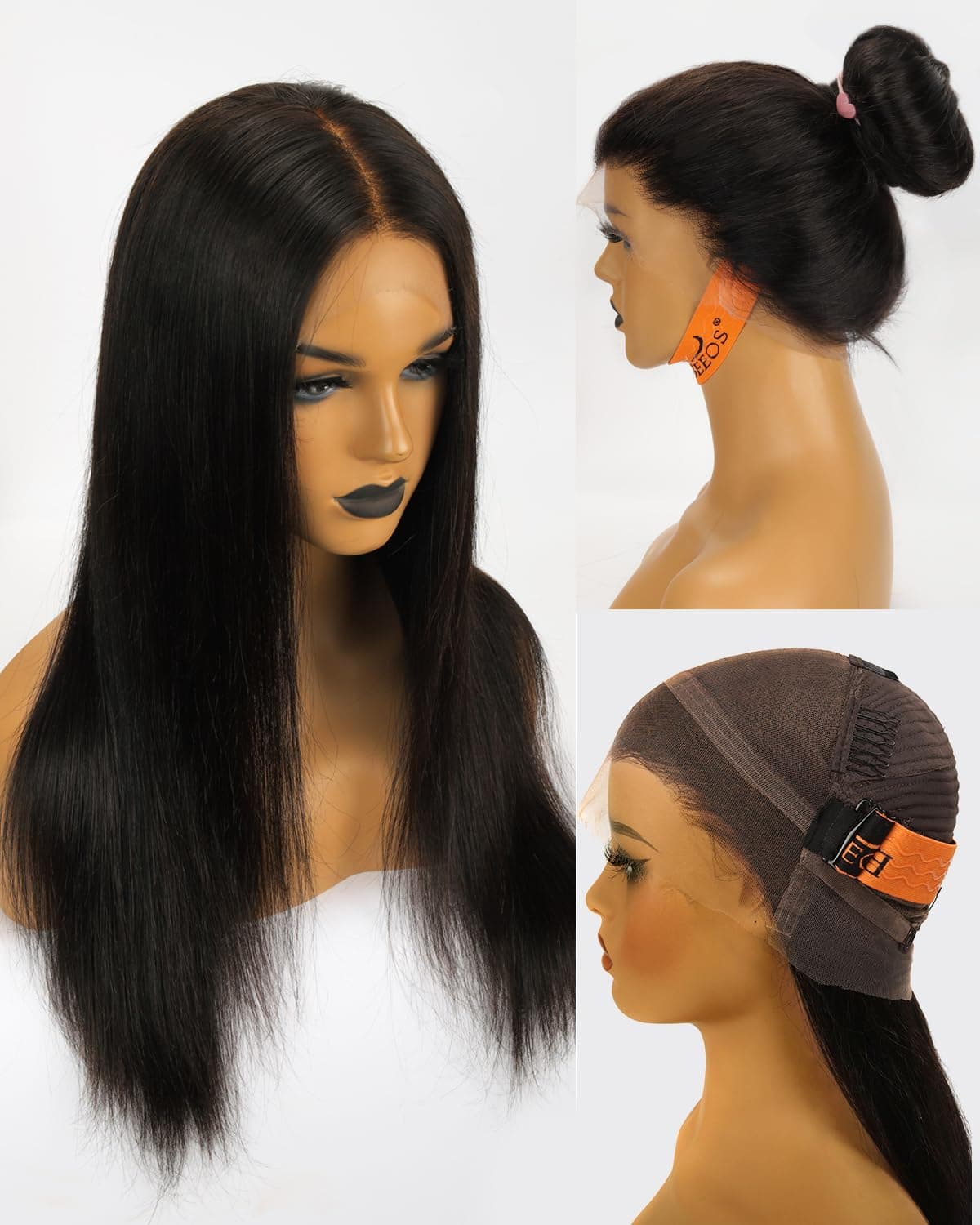 BEEOS 360 SKINLIKE Real HD Lace Frontal Wig 30 Inch 250% Density Straight Natural Color