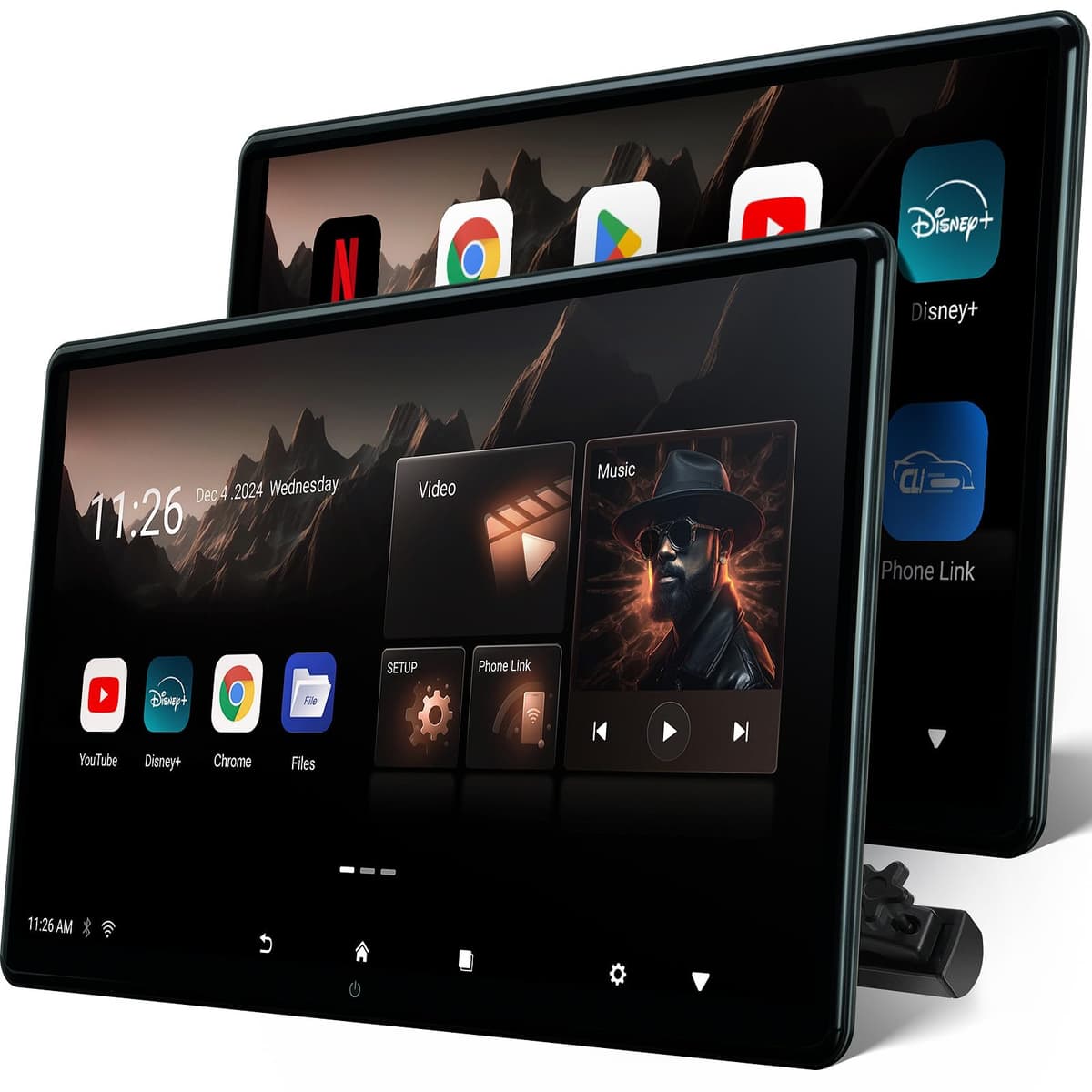 Seventour Monitor para reposacabezas de coche de 15.6 pulgadas 4K Android 13 para entretenimiento trasero, con espejo inalámbrico desde el teléfono, pantalla táctil, Wi-Fi/Bluetooth/HDMI/USB/reproductor de video (4G+64G (2 unidades)) HR-NEW-TZ156