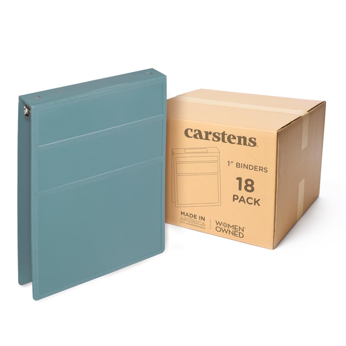 Carstens 1" Heavy Duty 3-Ring Binder Top Opening - Powder Blue (8754-3R) Case of 18 8754-3RCS