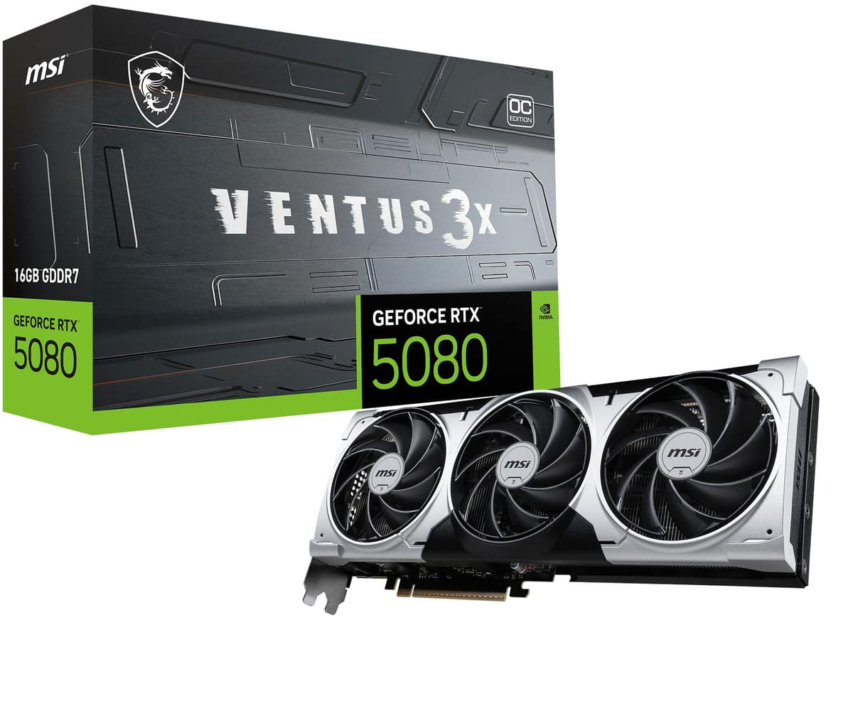 MSI Gaming RTX 5080 16G Ventus 3X OC Plus - Tarjeta Gráfica 16GB GDDR7 GeForceRTX5080 16G VENTUS 3X OC PLUS/NV
