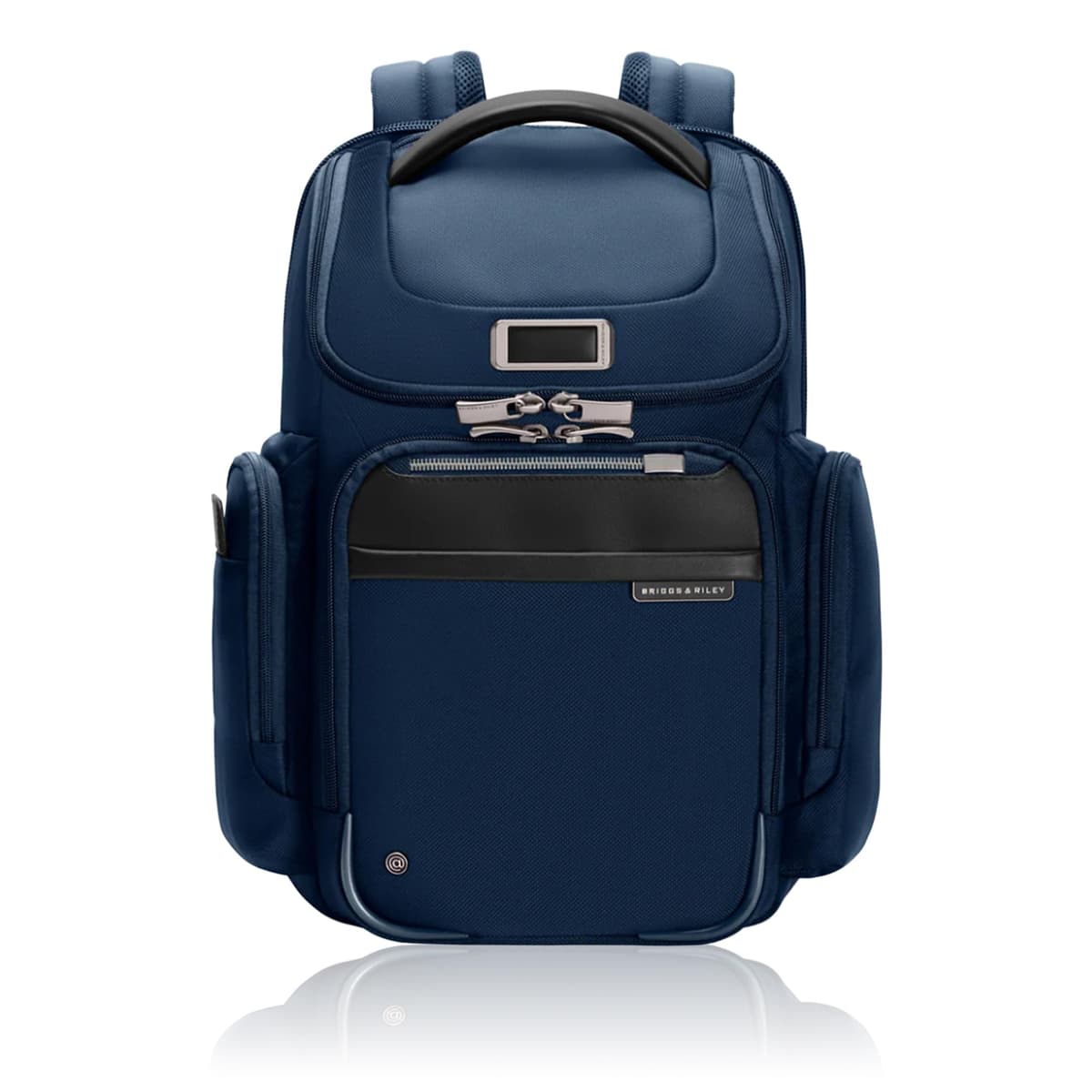 Briggs & Riley Mochila de Boca Ancha Mediana para Mujeres y Hombres - Mochila para Laptop, Para Trabajo y Viaje, Ligera y Duradera, Con Tirantes Acolchados, Compatible con Laptop de hasta 15" - Colección @work, Azul Marino KP436