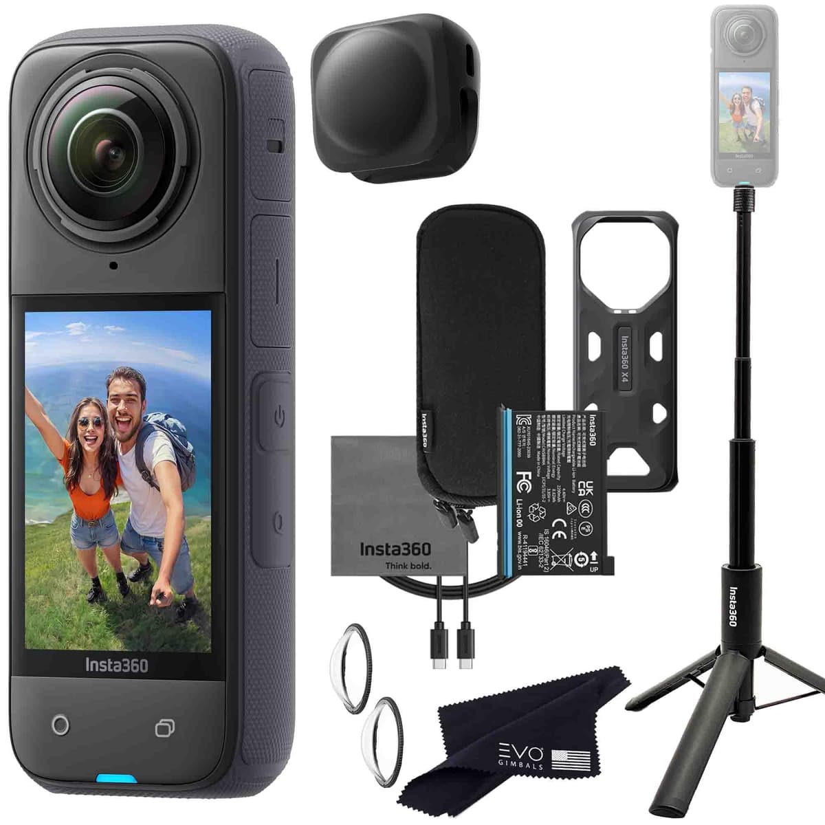 Insta360 X4 Tripod Selfie Stick Bundle - Cámara 8K 360 con trípode (Sin tarjeta)