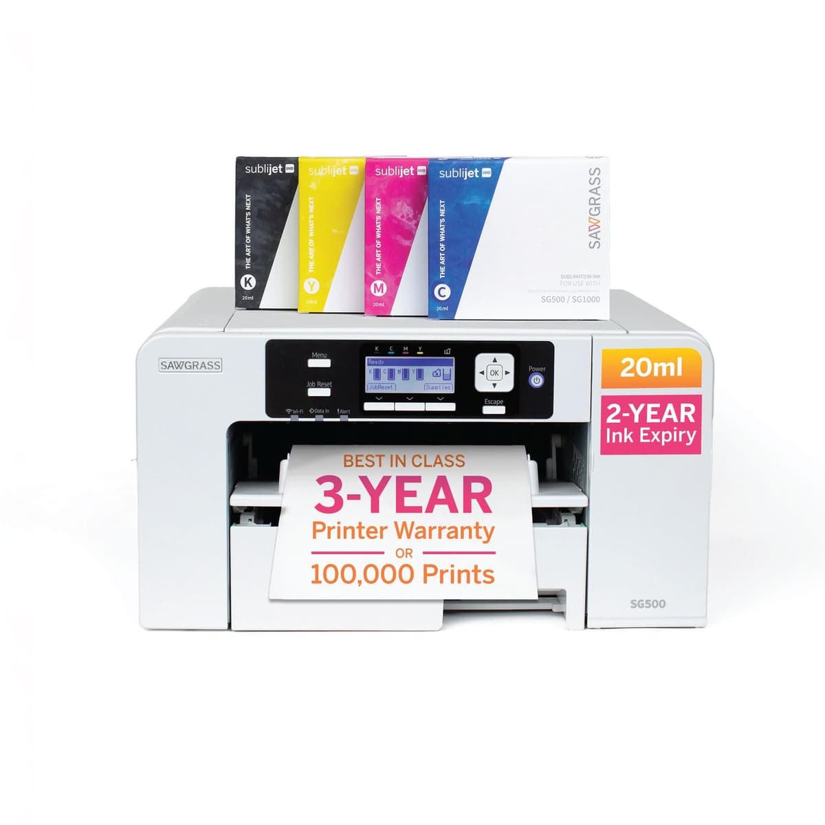 Sawgrass SG500 Kit inicio sublimación con tintas SubliJet UHD 20ml y papel TruePix (500N BNDL)