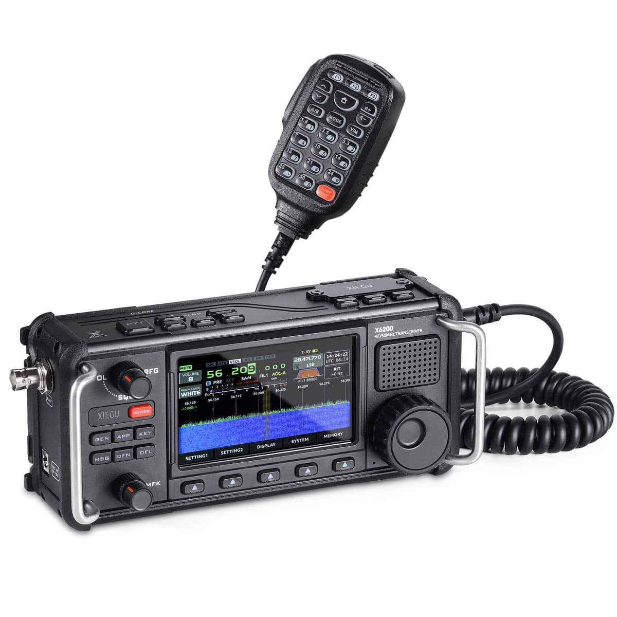 Xiegu X6200 Transceptor HF/50MHz con RF Direct Sampling, Batería 3200mAh, Pantalla 4"