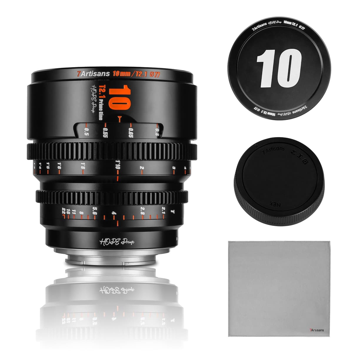 7artisans 10 mm T2.1 Hope Series Lente Cine Profesional Formato S35 para Cámaras Mirrorless Compatible con Montura E de Sony (C Frame), para Sony A6500/A6600/A6700/FX30/ZVE-10 (Negro) 10T21EB-FBA