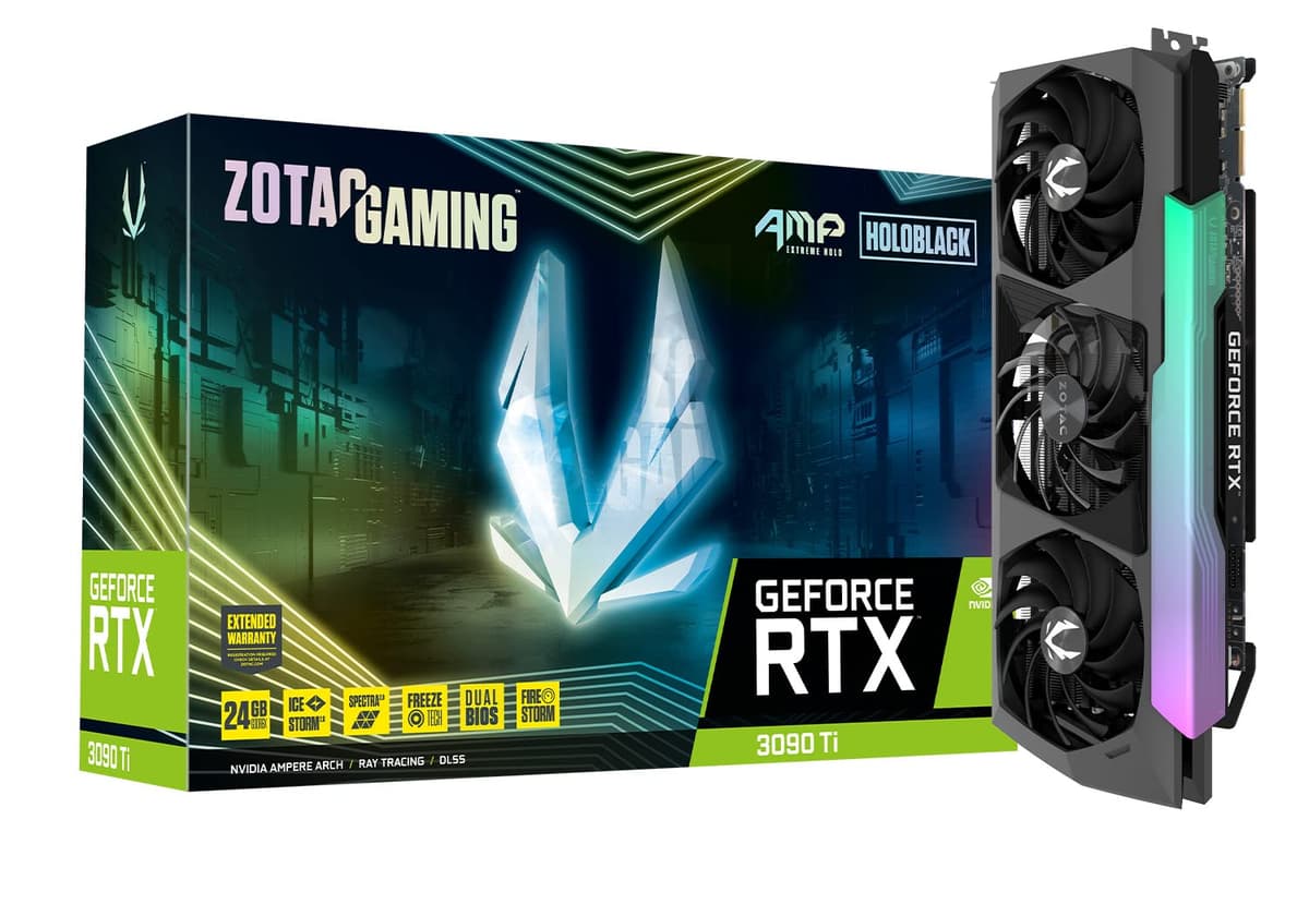 ZOTAC GeForce RTX 3090 Ti AMP Extreme Holo 24GB GDDR6X - Tarjeta Gráfica Gaming ZT-A30910B-10P