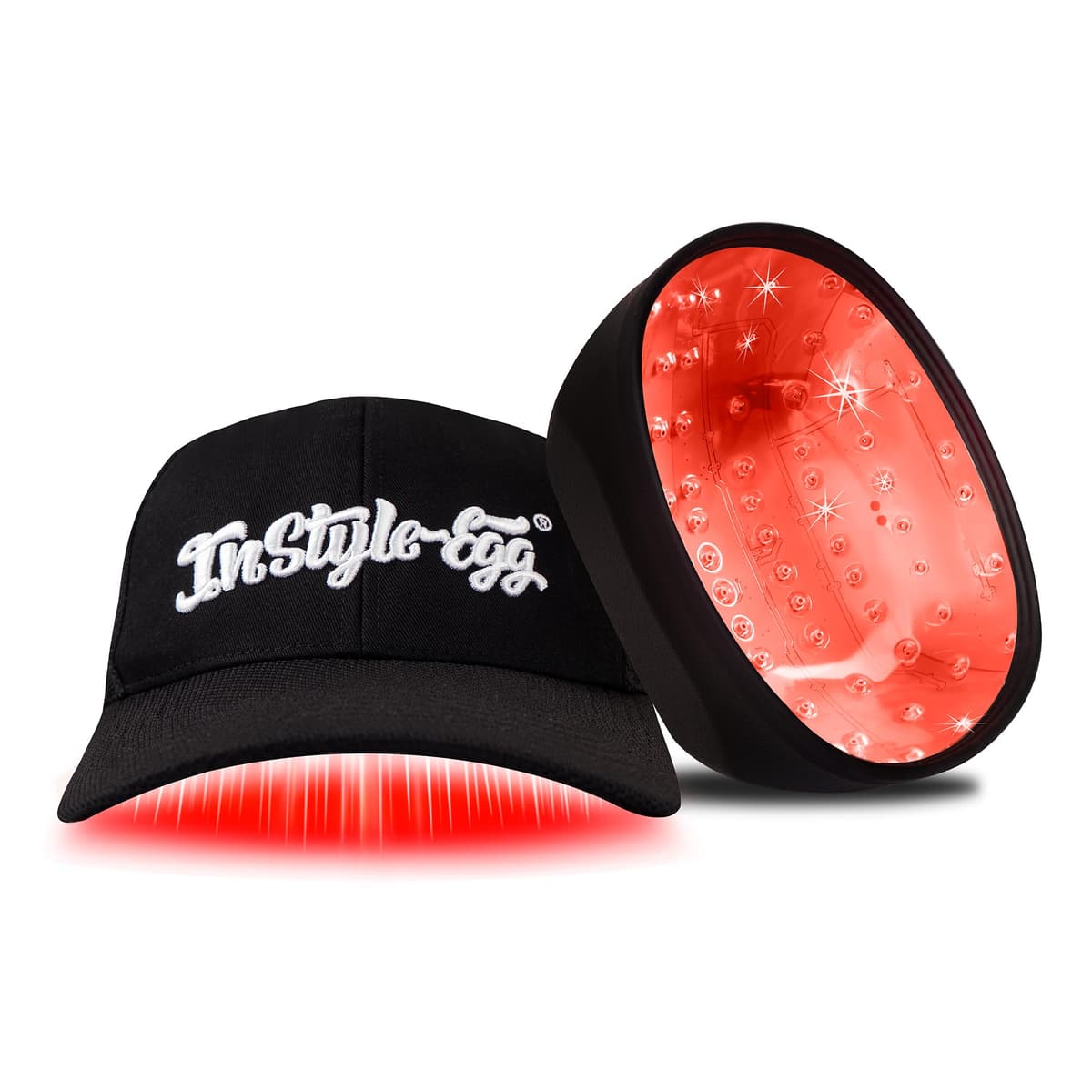 Gorra láser InStyle Egg para crecimiento capilar - 80 diodos LLLT, terapia de luz roja