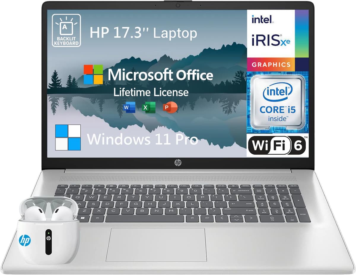HP 17.3" FHD IPS Laptop Profesional Intel Core i5, 64GB RAM, 2TB SSD, Windows 11 Pro