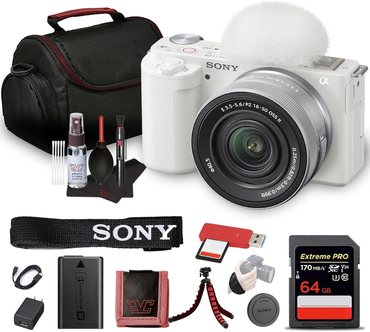 Sony ZV-E10 Mirrorless Camera Kit con lente 16-50mm II Power Zoom (Blanco) ZVE10KW_EDIAV_1