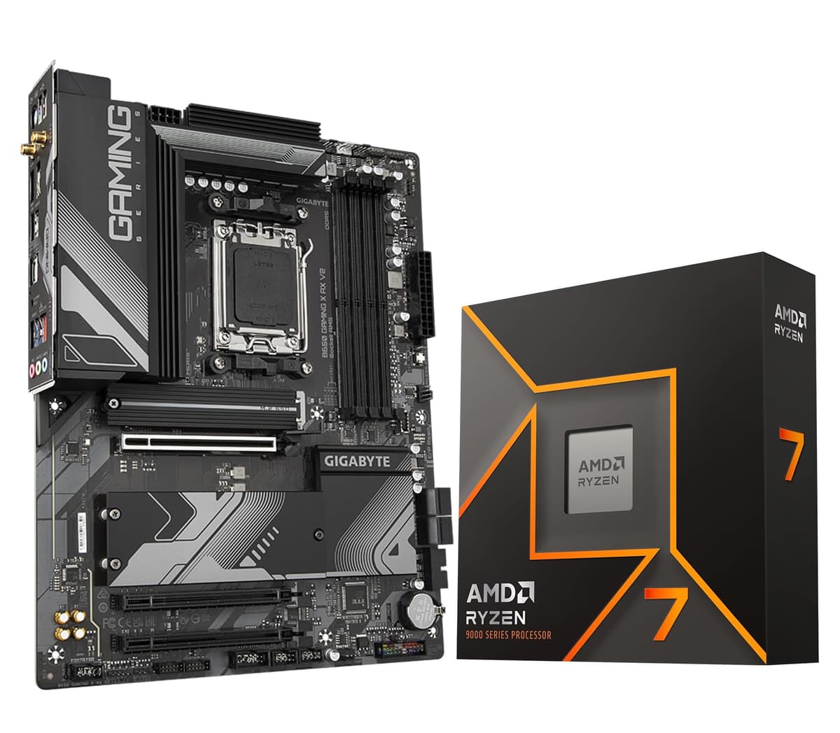 Bundle de CPU AMD Ryzen 7 9700X de Micro Center con placa base GIGABYTE B650 Gaming X AX V2 9700XB650GAMXAXV2