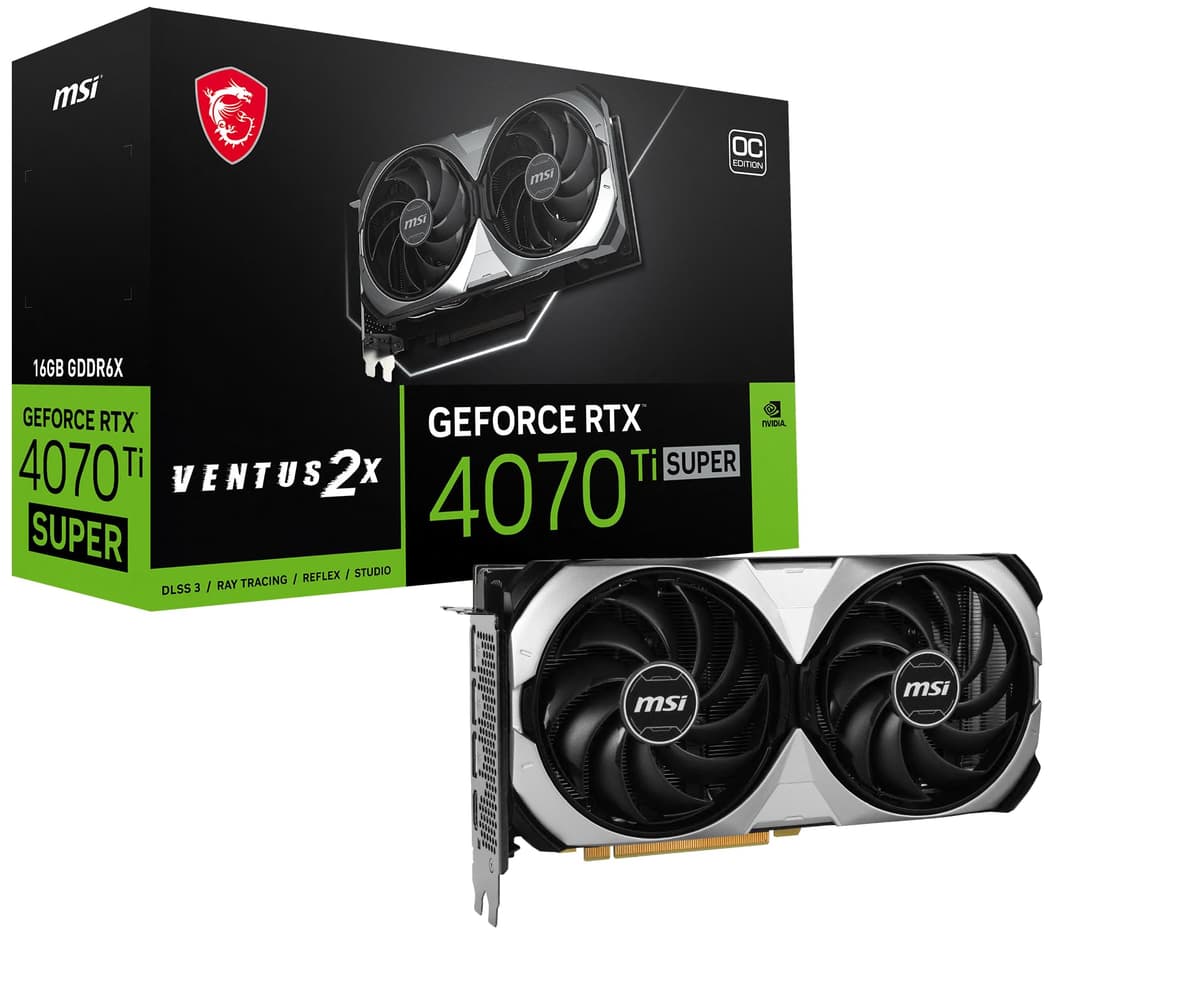 MSI Gaming RTX 4070 Ti Super 16G Ventus 2X OC - 16GB, 256-bit, 2655 MHz G407TS16V2C