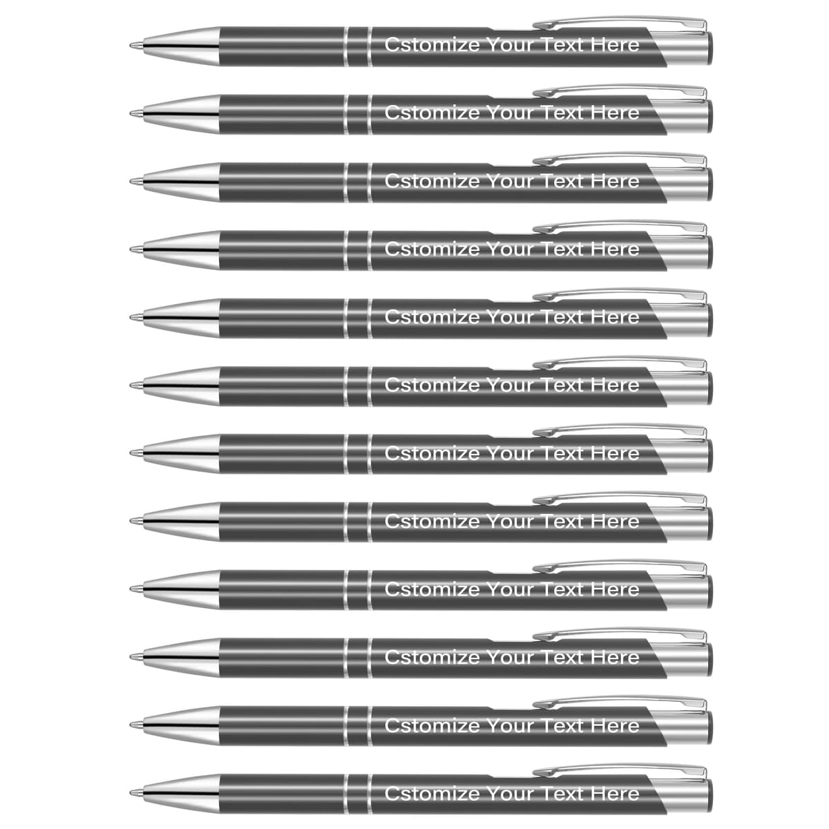 Kingluu 400 Pcs/Pack Bolígrafo de tinta negra personalizable con grabado gratis (Gris) YZBDZ002