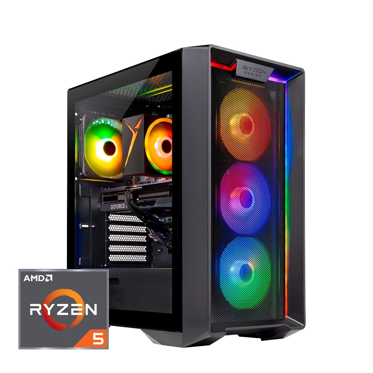 Skytech Nebula Gaming PC, Ryzen 5 5500, RTX 4060 8GB, 1TB NVMe SSD, 16GB DDR4 3200, 650W Gold PSU, Wi-Fi, Windows 11 Home ST-NEBULA-1343-B-AM