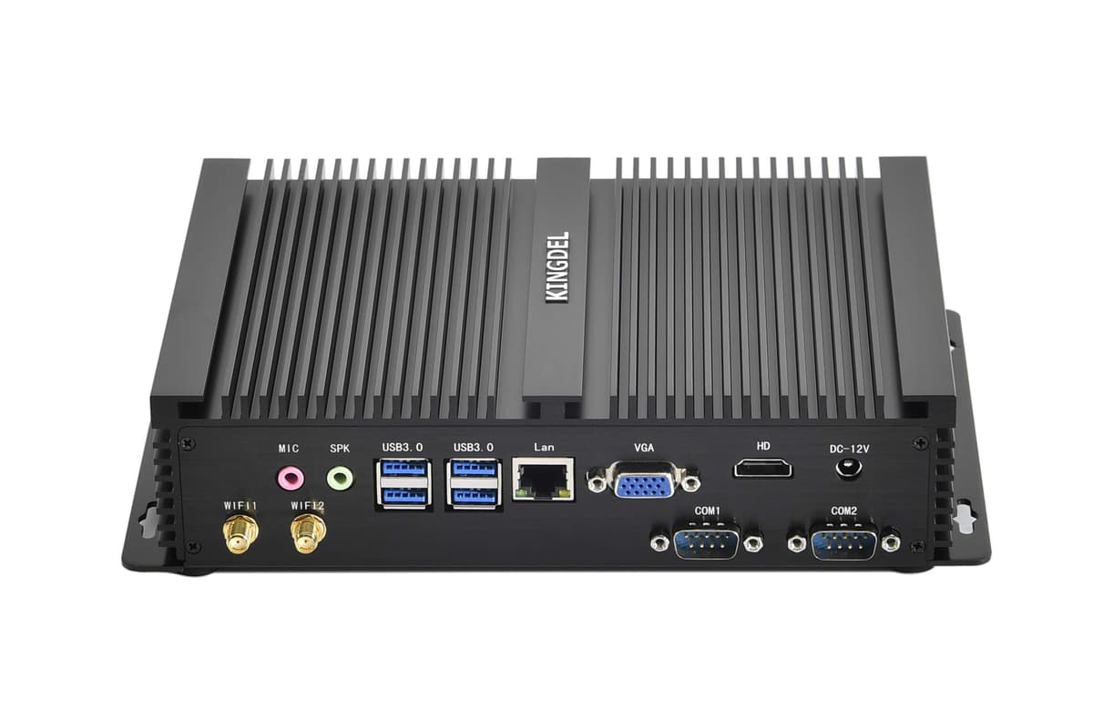 KINGDEL NC3000 Fanless Industrial PC i7 8ª Gen, 32GB RAM 256GB NVMe, Metal, 2x COM