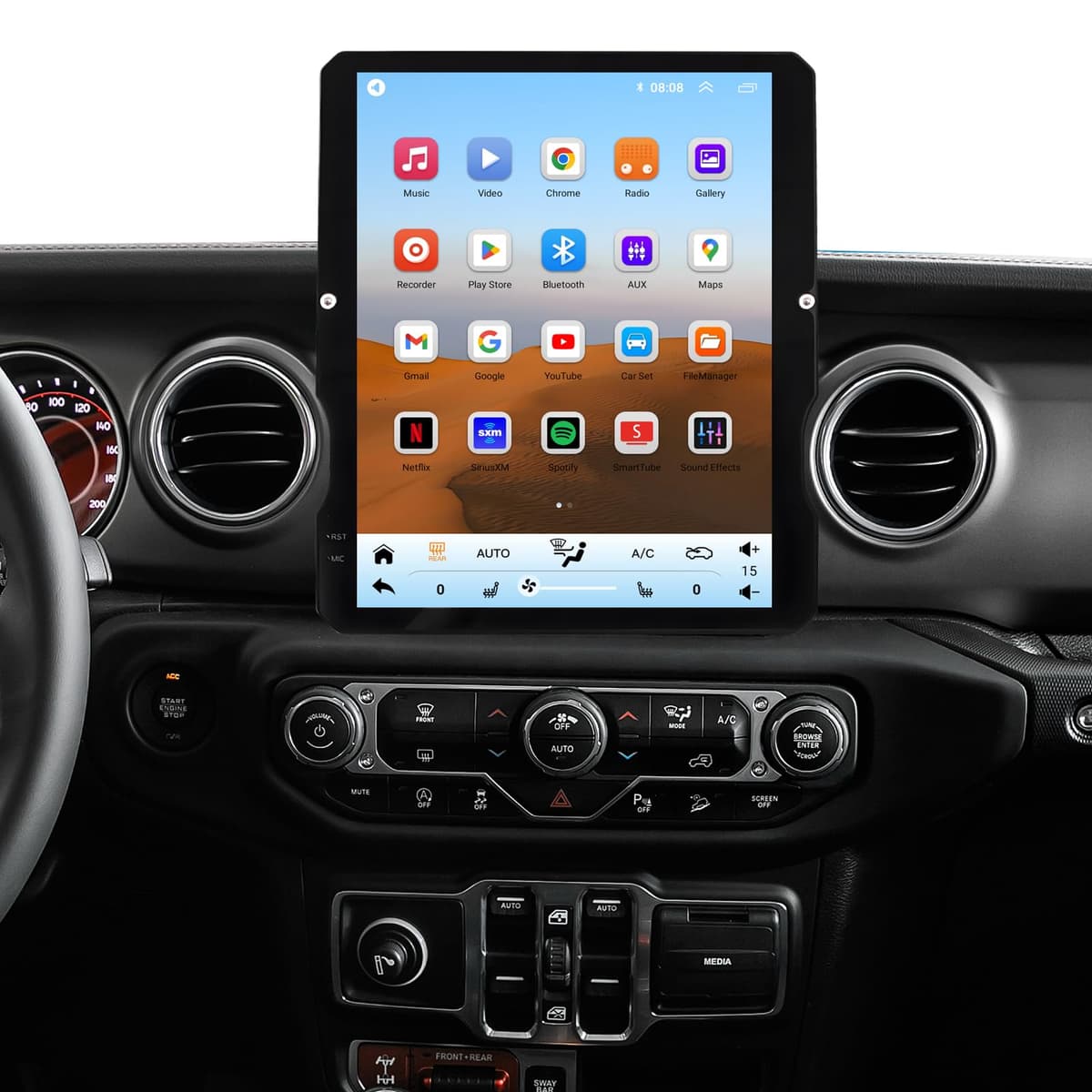 LITCOMFY Radio QLED 12.1" para Jeep Wrangler JL Unlimited 4xe, Compatible 2018-2023, CPU de 8 núcleos, Compatible con CarPlay y Android Auto, Soporta 4G LTE, Estéreo con Pantalla Táctil, Compatible con Cámara OEM