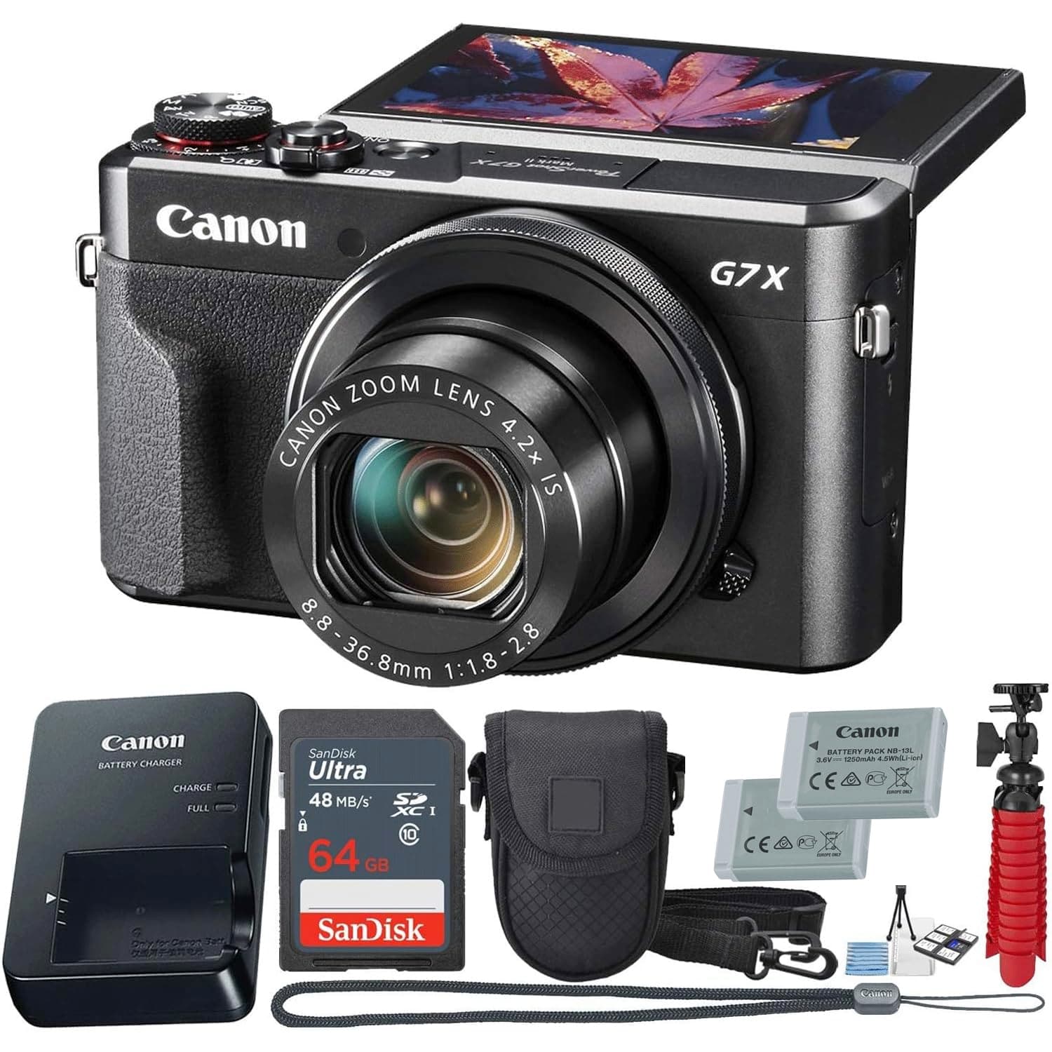 Canon PowerShot G7 X Mark II + 12 Accesorios, Cámara Digital 1" Sensor, Wi-Fi/NFC (Renovada) BH52-G7XII2-B-PRIME-cr