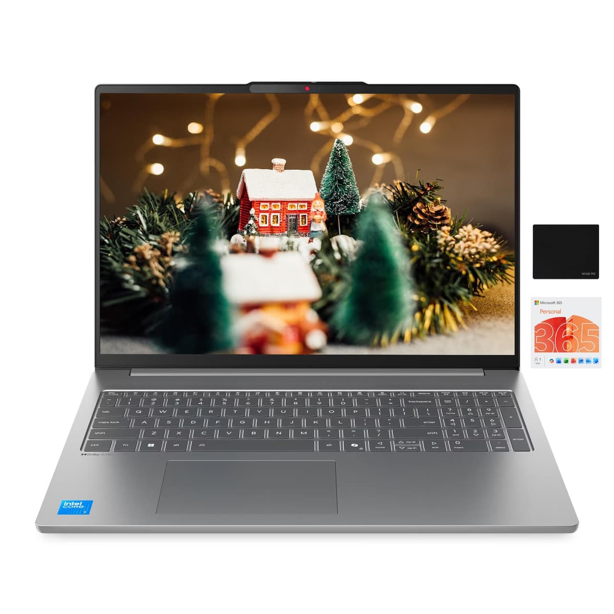 Kit Lenovo IdeaPad Slim 5i, Laptop 16" WUXGA IPS, Microsoft 365 Personal, Intel Core i5 210H 8 núcleos 2.2 GHz, 16 GB RAM DDR5, 1 TB SSD, Teclado retroiluminado, Wi-Fi 6, Windows 11, Gris Luna, Mousepad EAT