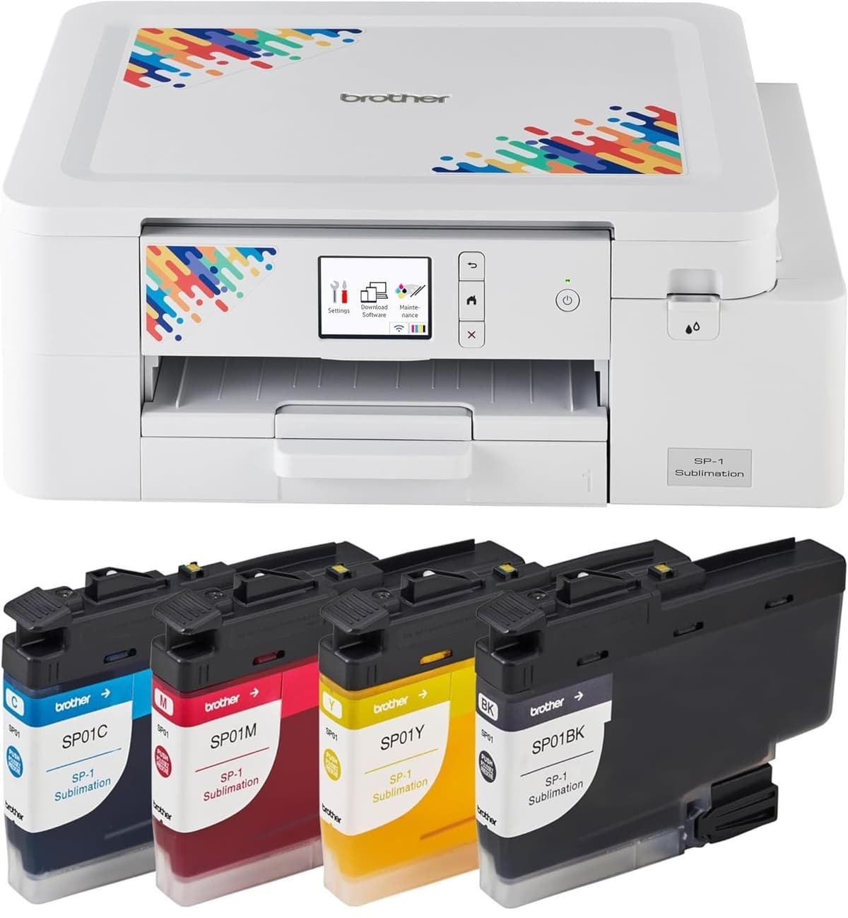 Brother Sublimation Printer y Set de 4 Cartuchos de Tinta Sublimación SP1