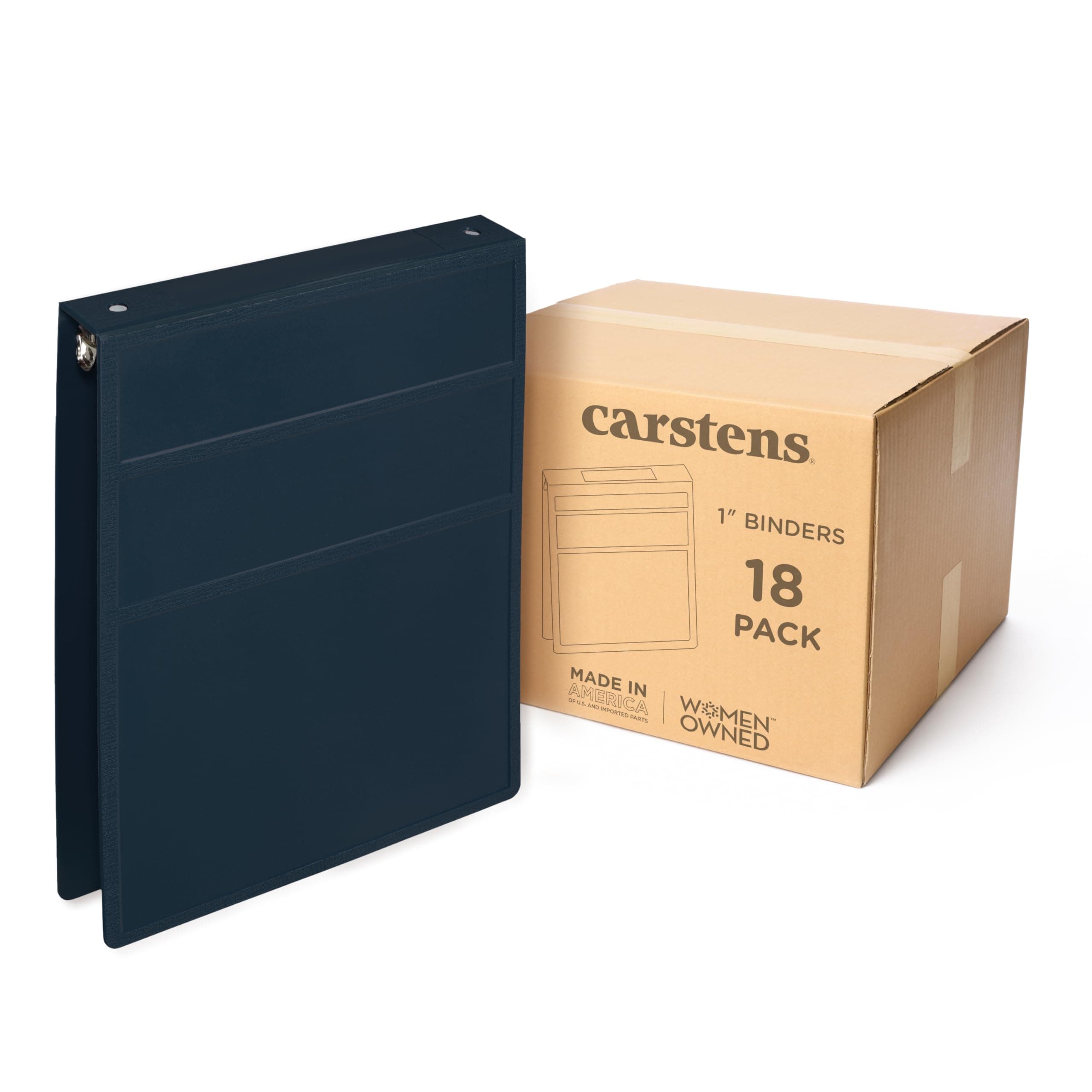 Carstens 1-Inch Heavy Duty 3-Ring Binder Navy Blue 8758-3R 8758-3RCS