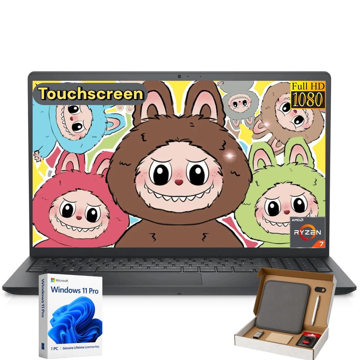 Dell Inspiron 15 3535 Pantalla Táctil para Negocios y Estudiantes, 15.6" Full HD Antirreflejo, AMD Ryzen 7 7730U (8 núcleos), Windows 11 Pro con Copilot, Wi-Fi, 32 GB RAM + 1 TB SSD, con Set de Accesorios Dell Inspiron 15 3535 Touchscreen Laptop