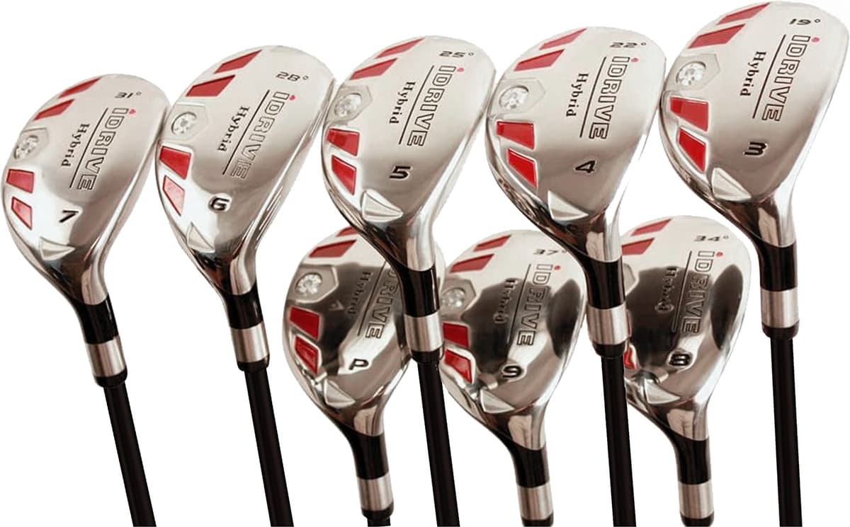 iDrive Hybrids Juego completo de híbridos para hombres Senior, con grip premium para artritis, para diestros