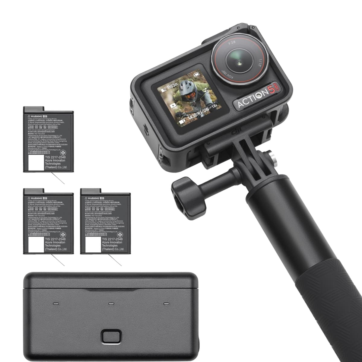 Pack Aventura DJI Osmo Action 5 Pro - Cámara de acción 4K con pantallas OLED y 3 baterías 6941565981059