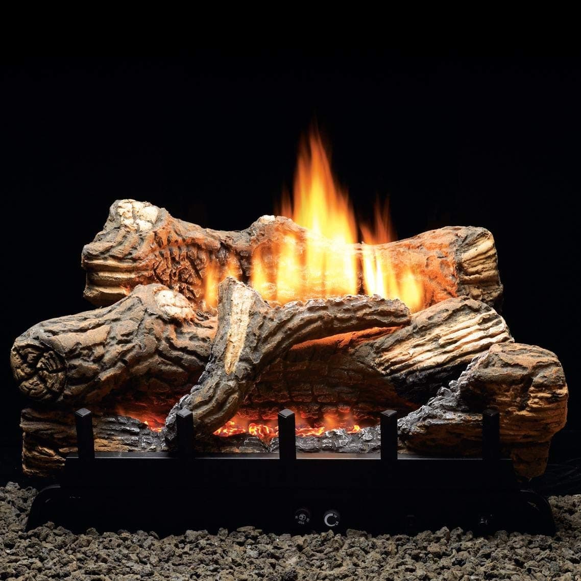 Insert de chimenea a gas manual Flint Hill 18" con registro LP de propano EE-LEV3-MDFY