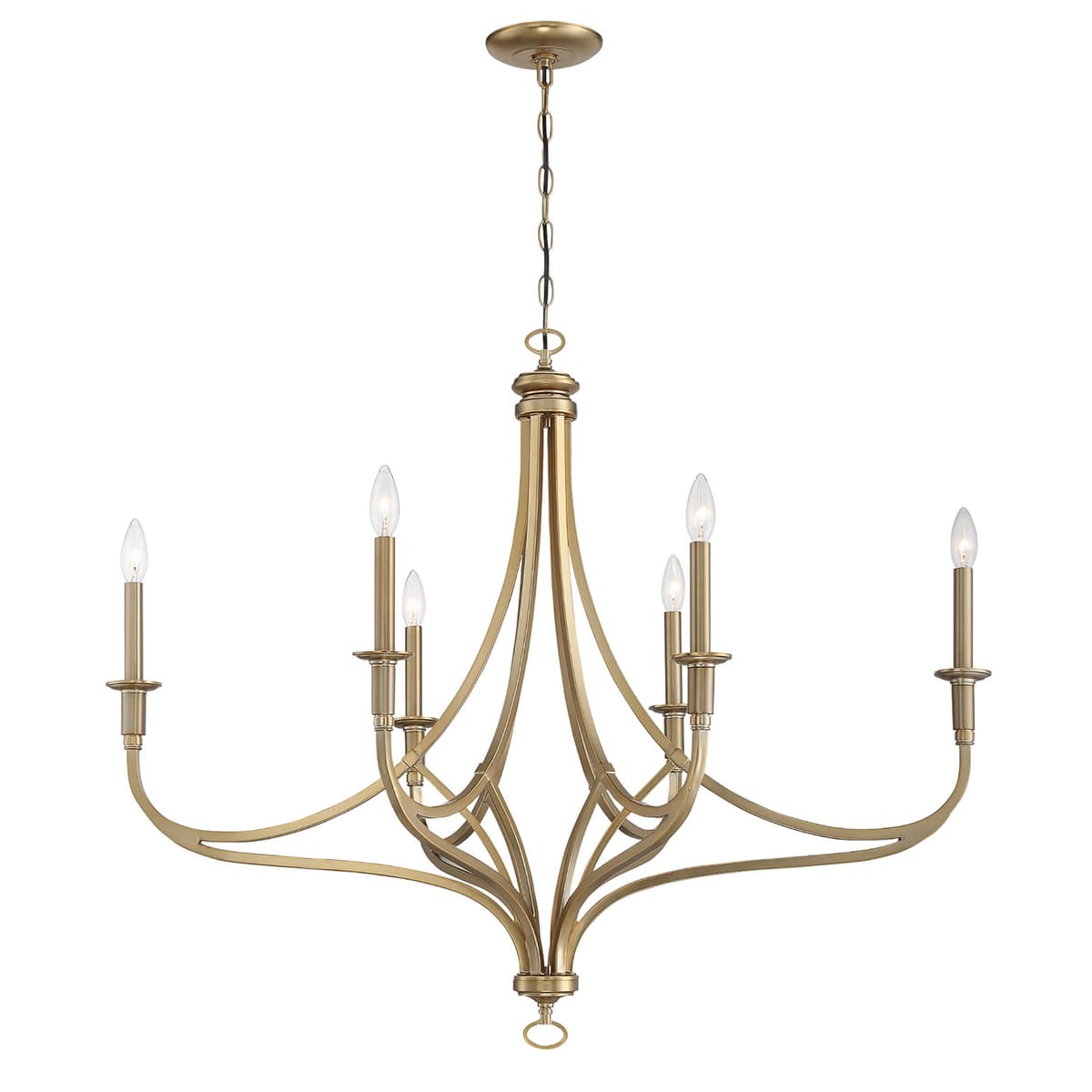 Minka Lavery 1097-740 Covent Park Candelabro 6 Luces, Brushed Honey Gold, 40" H x 32" W