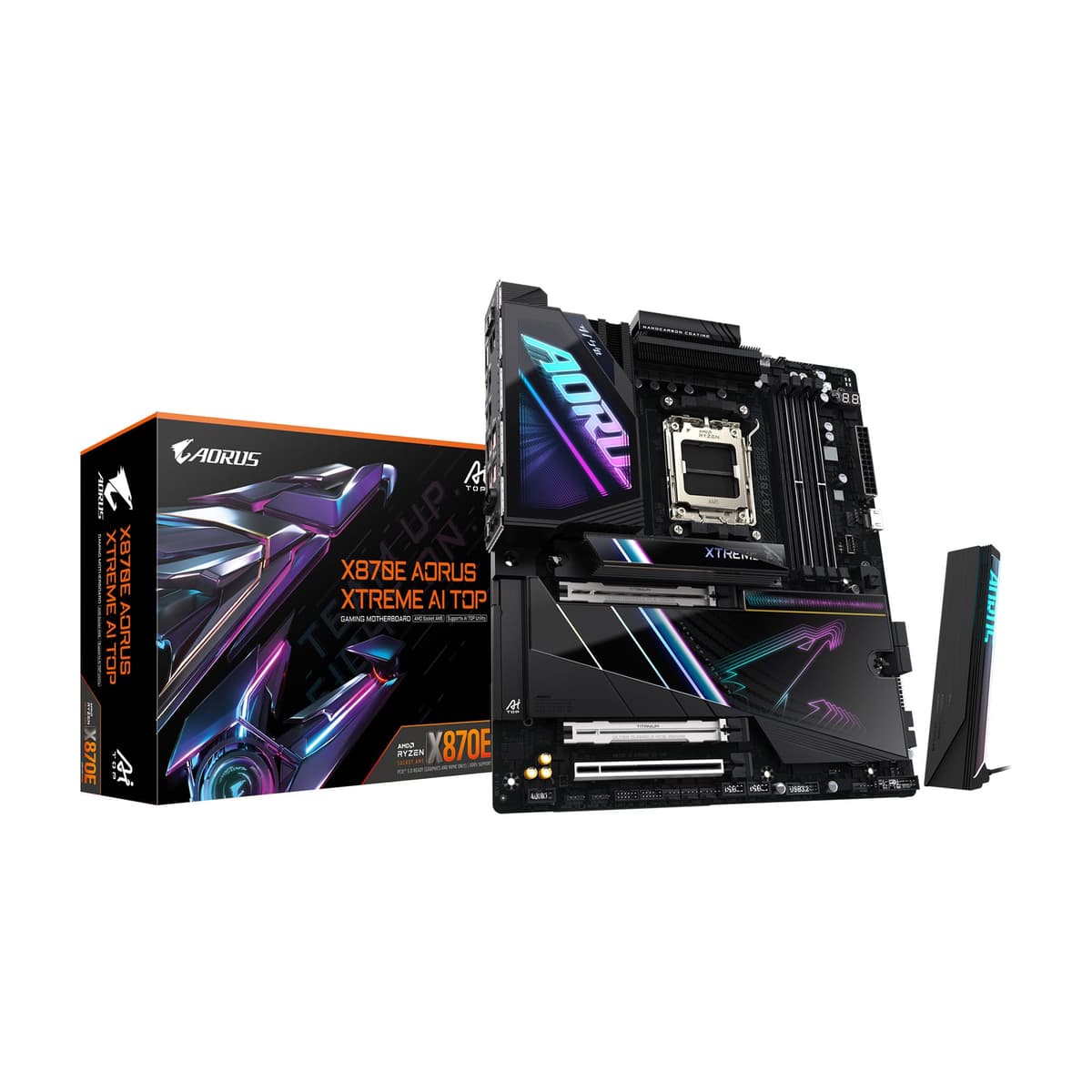 GIGABYTE X870E AORUS Xtreme AI TOP AMD AM5 LGA 1718 Placa madre E-ATX DDR5 4x M.2 PCIe 5.0 USB4 WIFI7 LAN 10GbE EZ-Latch Garantía de 5 años