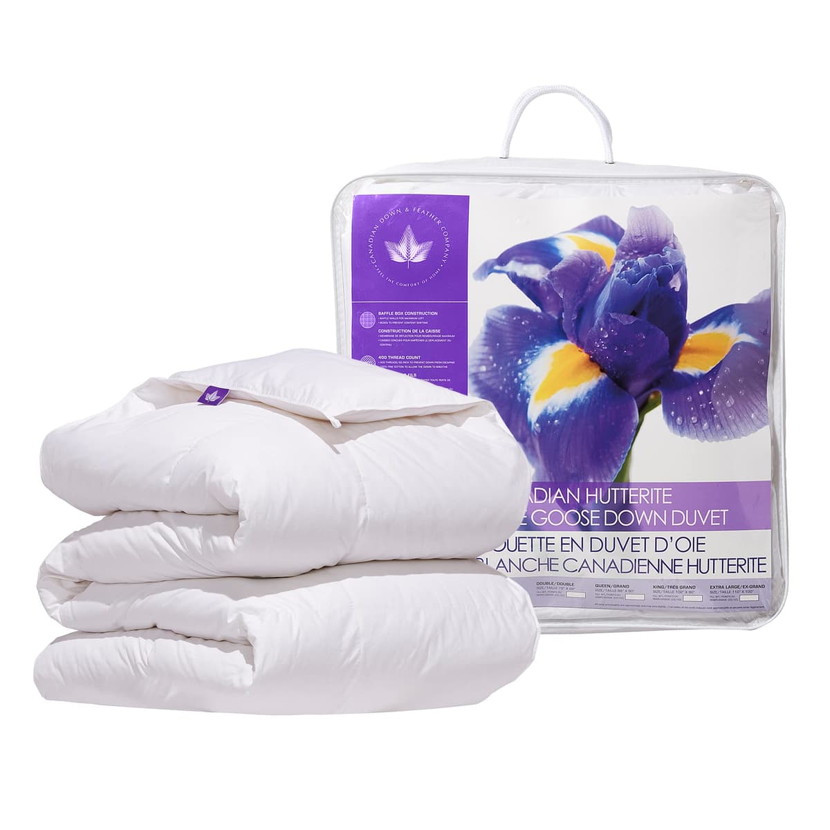 Duvet Canadian Down & Feather Co. Regular Weight King 400 TC 100% algodón - Hecho en Canadá 74128