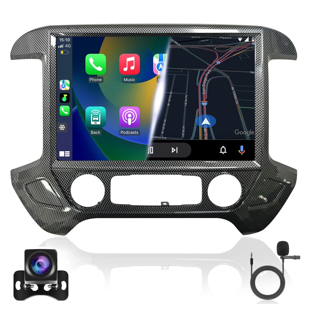 Toeeklsa Car Radio para Chevrolet Silverado and GMC Sierra 2014-2019 Radio Upgrade 13.1 Inch Touchscreen Head Unit Replacement with Carplay, Android Auto, GPS Bluetooth 5.0 DSP SWC FM/AM/RDS Raio Backup Camera