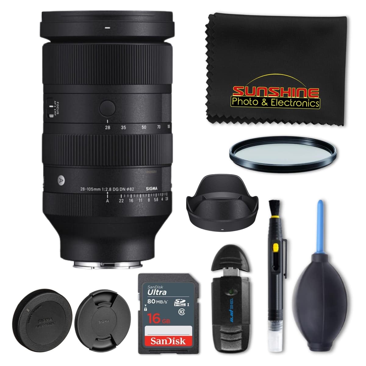 Sigma 28-105mm f/2.8 DG DN Art para Sony E + Sunshine Photo Basic Bundle SIG-28105MM28SONY
