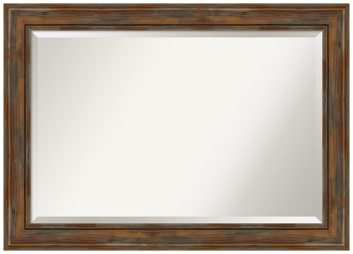 Amanti Art Espejo de baño 30x42 Alexandria Rustic Brown con bisel DSW4094503