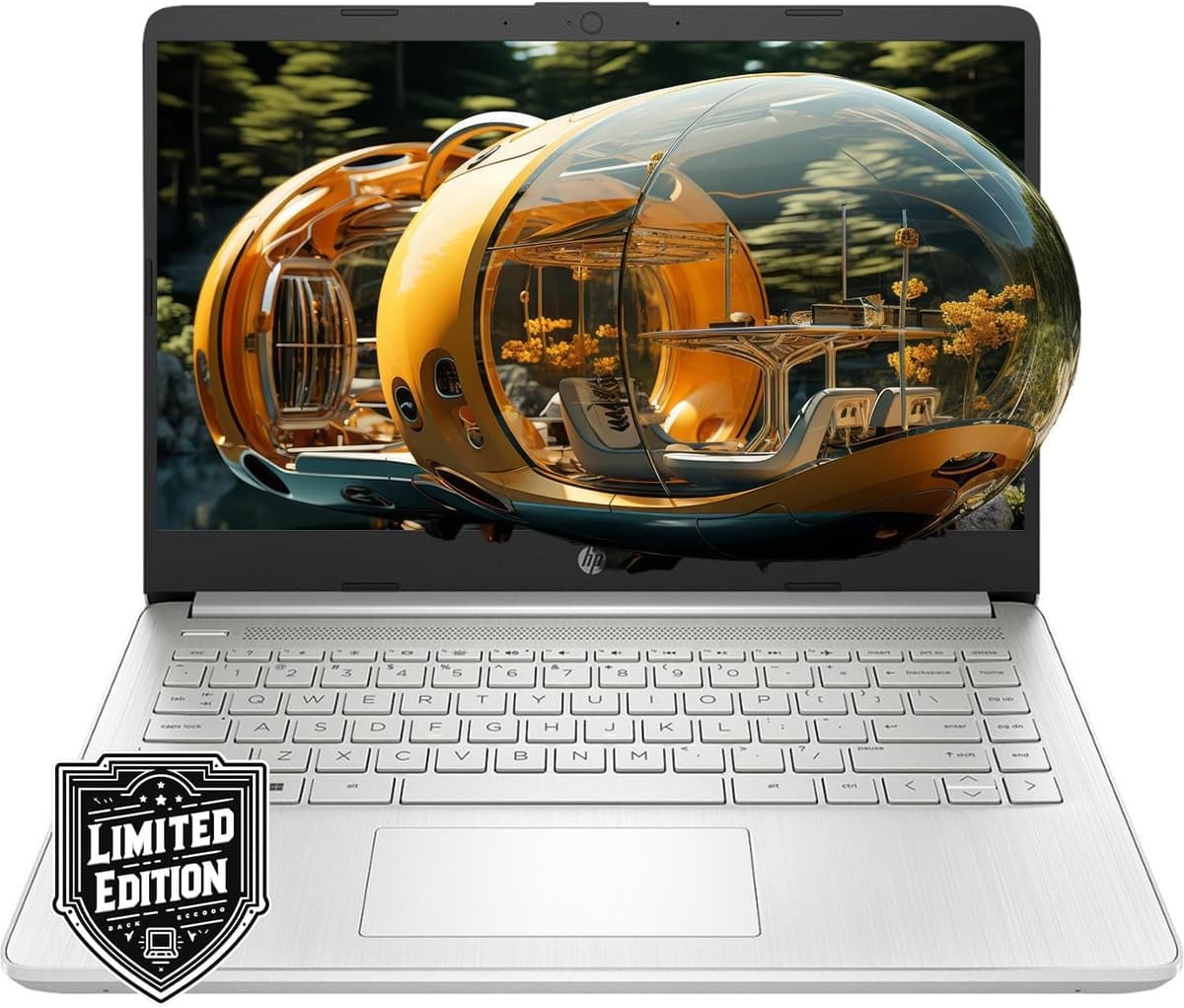 HP Laptop 14" HD | Edición Limitada Regreso a Clases con 1 Año de Microsoft 365 | Procesador Intel Quad-Core | 16 GB RAM | 640 GB de Almacenamiento | Larga Duración de Batería | Plateado Natural | con Paquete WOWPC | Windows 11 Premium