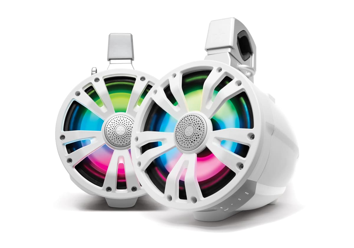 SoundExtreme TA8 ExtremeTower Powersports Marina Impermeable Sellada 8 pulgadas 2 Vías - 1 Bocina Amplificada Bluetooth + 1 Bocina Pasiva (Blanco) SEI-ETAMP7708