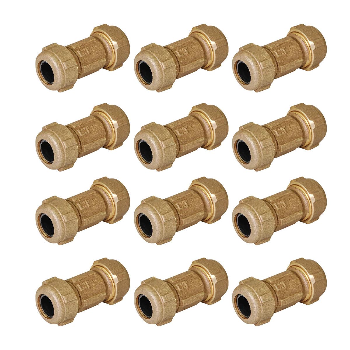 Midline Valve RSC2422-12 Acople de compresión con tuerca de empaque, latón 2 in x 3 in (paquete de 12)